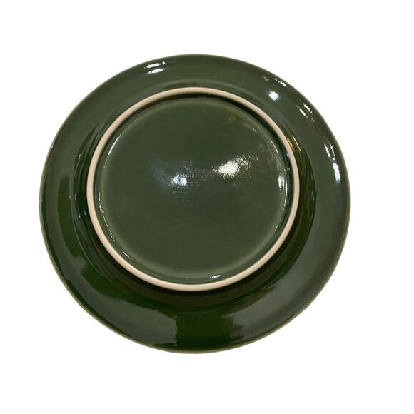 MATCERAMICA Portugal Green Ceramic Salad Plates 9" Beaded Border Set 4 NEW - Picture 9 of 9